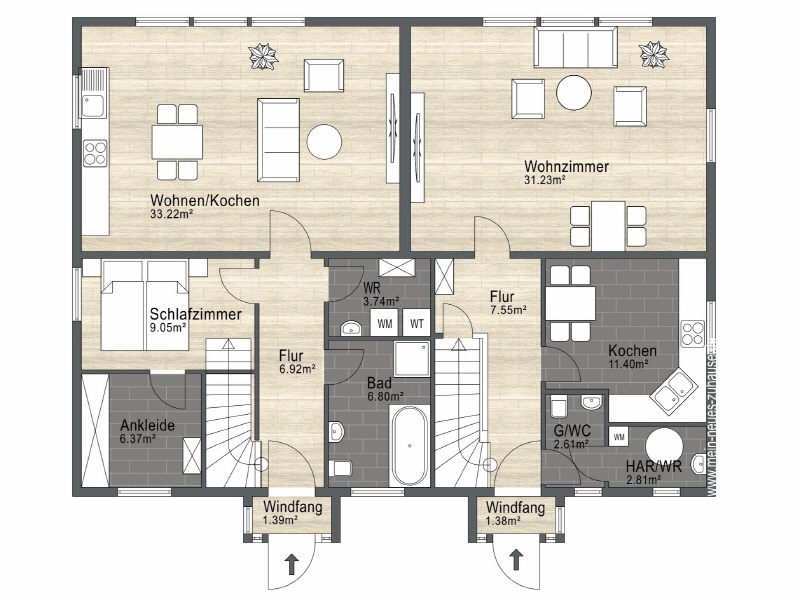 Grundriss Erdgeschoss Einfamilienhaus Dissen-Striesow