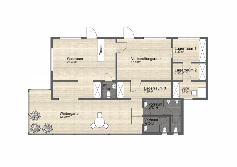 Grundriss Gastgewerbe Guben