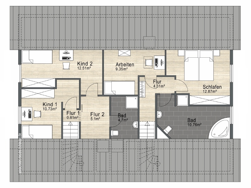 Grundriss Dachgeschoss Einfamilienhaus Dissen-Striesow