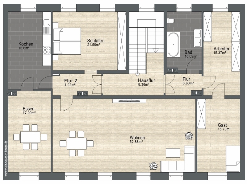 Grundriss Obergeschoss 2 Wohn- / Gesch�ftshaus Cottbus