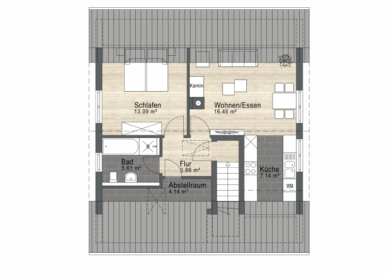 Grundriss Dachgeschoss Einfamilienhaus Cottbus