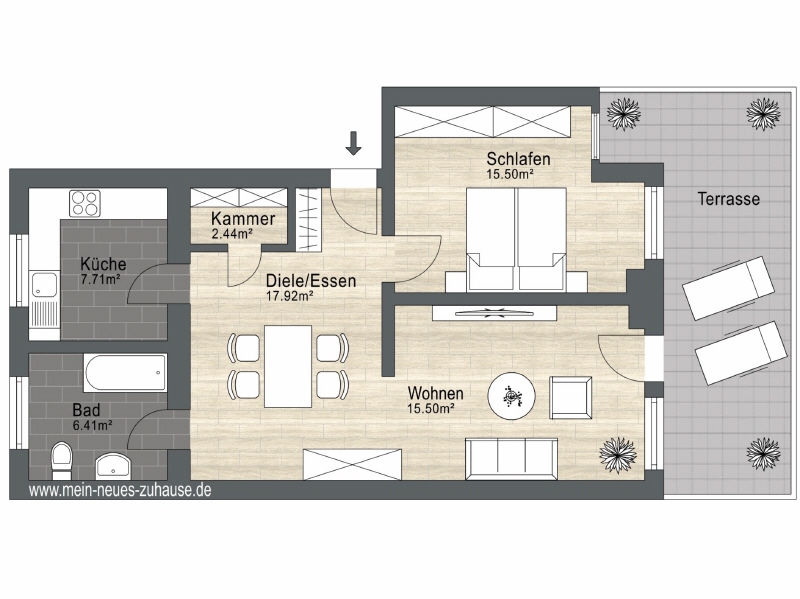 Grundriss Erdgeschosswohnung Cottbus