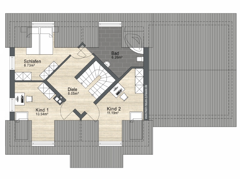 Grundriss Dachgeschoss Einfamilienhaus Neupetershain